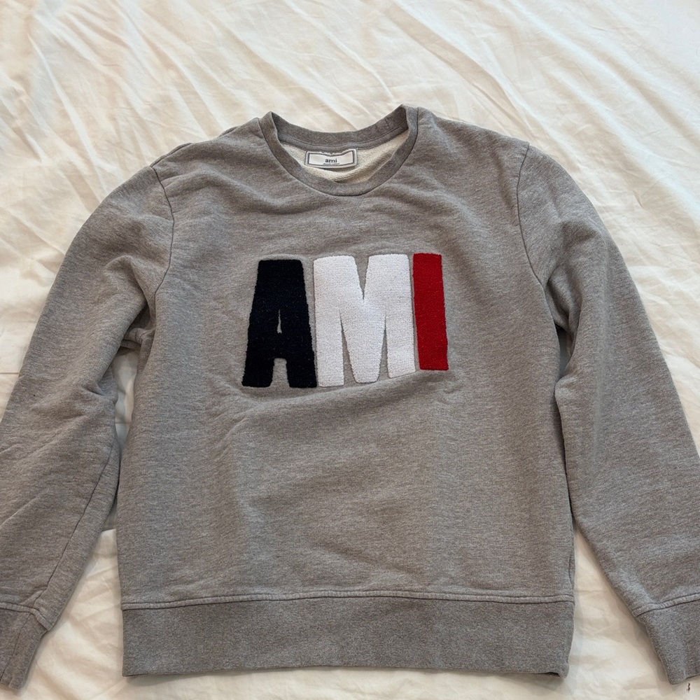 Ami Tri-Color Logo Crewneck Sweater